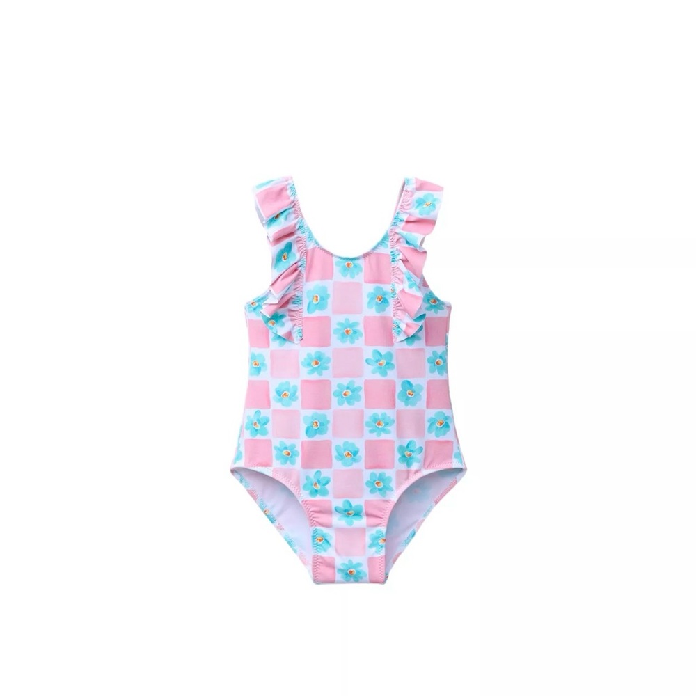 Zara Pink and Blue Kids Swim One Piece